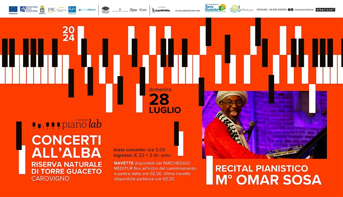 locandina Recital Pianistico Omar Sosa - 28 luglio Concerto all'alba
