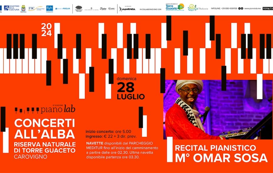 locandina Recital Pianistico Omar Sosa - 28 luglio Concerto all'alba