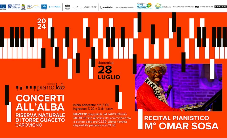 locandina Recital Pianistico Omar Sosa - 28 luglio Concerto all'alba